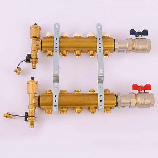 Группа коллекторная без расходомеров 5 отводов 1"в/в x ¾"ек Tiemme 3870006