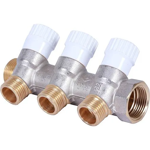 Коллектор регулирующий проходной 3 отвода ¾"в/н x ½"н Stout SMB 6852 341203 Коллектор регулирующий проходной 3 отвода ¾"в/н x ½"н Stout SMB 6852 341203