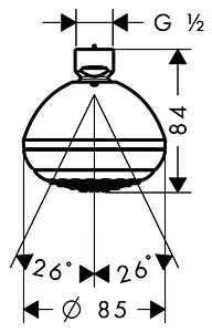 Лейка верхнего душа Hansgrohe Crometta 85 1jet Green хром 28423000 Лейка верхнего душа Hansgrohe Crometta 85 1jet Green хром 28423000, 2