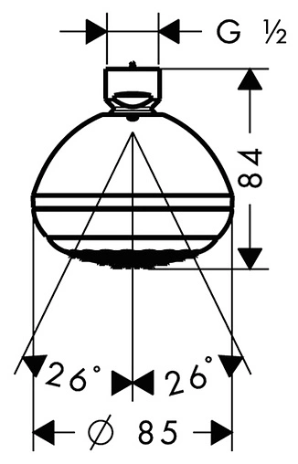 Лейка верхнего душа Hansgrohe Crometta 85 1jet Green хром 28423000