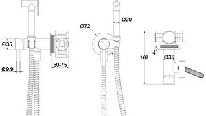 Гигиенический душ со смесителем WHITECROSS Y black чёрный матовый SYSYBI2BL Гигиенический душ со смесителем WHITECROSS Y black чёрный матовый SYSYBI2BL, 2