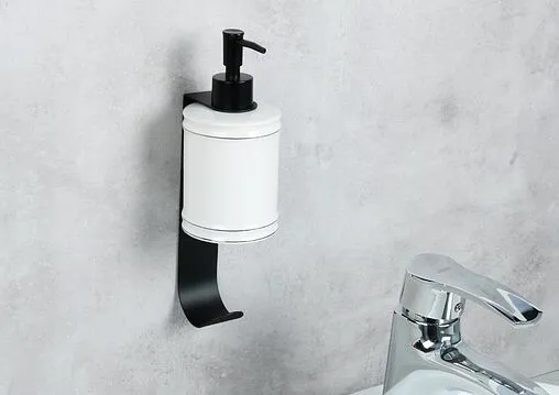 Держатель для дозатора с крючком Fixsen Practica чёрный матовый FX-800A