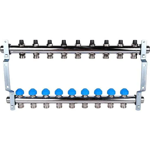 Группа коллекторная без расходомеров 9 отводов 1&quot;н/н x ¾&quot;ек Rehau HKV 12180911001