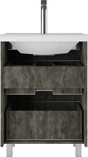 Тумба-умывальник напольный Айсберг Ева 60 белый/бетон DA5915T+4670142930044