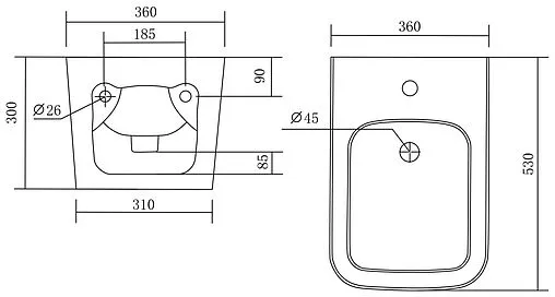 Биде подвесное Aquatek Либра белый AQ0506-00