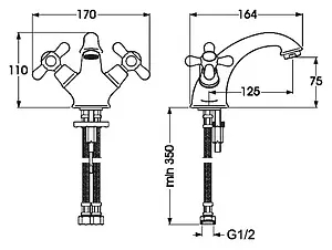 Смеситель для раковины Vidima Retro хром BA117AA, 2