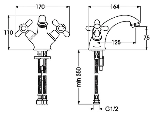 Смеситель для раковины Vidima Retro хром BA117AA