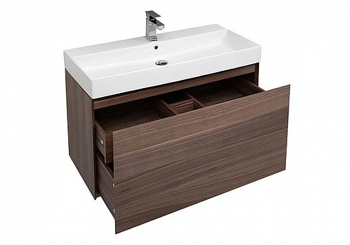 Тумба под умывальник подвесная Aquanet Нью-Йорк 100 орех 00203949