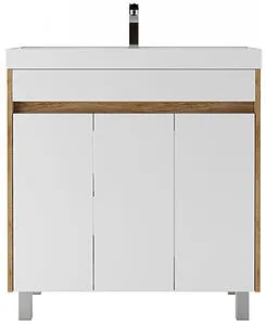 Тумба под умывальник напольная Домино Karlo 80 белый/дуб вотан DK5304T, 3