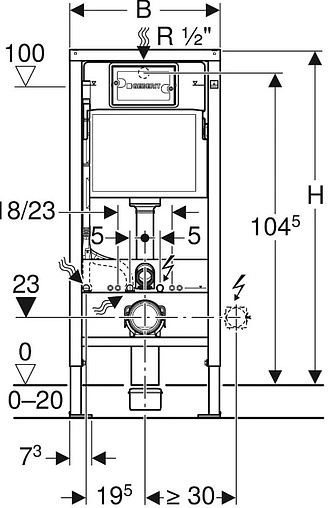 Инсталляция для подвесного унитаза Set 3 в 1 Geberit Duofix 458.124.21.5 с кнопкой Delta 21 хром глянцевый Инсталляция для подвесного унитаза Set 3 в 1 Geberit Duofix 458.124.21.5 с кнопкой Delta 21 хром глянцевый