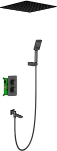 Душевая система с термостатом для ванны Timo Petruma чёрный матовый SX-5019/03SM Душевая система с термостатом для ванны Timo Petruma чёрный матовый SX-5019/03SM, 1
