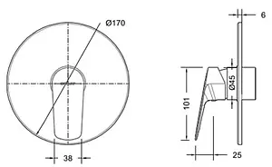 Смеситель для душа скрытого монтажа Bravat Rhein хром PB8429564CP-ENG Смеситель для душа скрытого монтажа Bravat Rhein хром PB8429564CP-ENG, 2