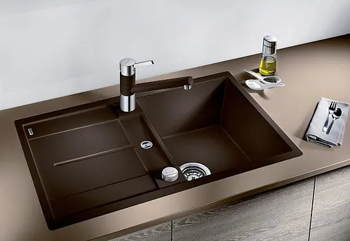 Мойка кухонная Blanco Metra 45 S-F 77 тёмная скала 519086