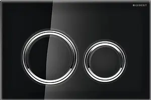 Клавиша смыва для унитаза Geberit Sigma 21 115.884.SJ.1 стекло/черный, кольца/хром глянцевый Клавиша смыва для унитаза Geberit Sigma 21 115.884.SJ.1 стекло/черный, кольца/хром глянцевый, 1