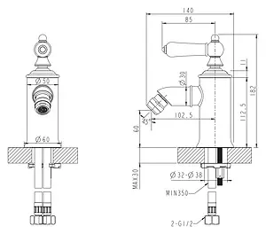 Смеситель для биде Bravat Art хром/белый F375109C Смеситель для биде Bravat Art хром/белый F375109C, 2