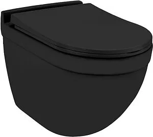 Унитаз подвесной безободковый Jaquar Solo черный матовый SLS-BLM-6953BIUFSM, 1
