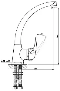 Смеситель для кухни Gross Aqua Optima хром 3525511C-A02 Смеситель для кухни Gross Aqua Optima хром 3525511C-A02, 2