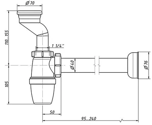 Сифон для писсуара Sanita ORIO РВ-31009 0030276 Сифон для писсуара Sanita ORIO РВ-31009 0030276