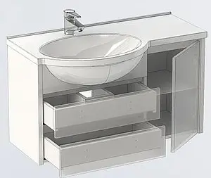 Тумба-умывальник подвесная Aquanet Лайн 90 L белый 00164936+00165033 Тумба-умывальник подвесная Aquanet Лайн 90 L белый 00164936+00165033, 4