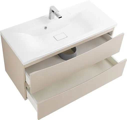 Тумба-умывальник подвесная BelBagno MARINO 100 Crema Opaco MARINO-1000-2C-SO-CO-P+BB1000/445-LV-MR-PR Тумба-умывальник подвесная BelBagno MARINO 100 Crema Opaco MARINO-1000-2C-SO-CO-P+BB1000/445-LV-MR-PR