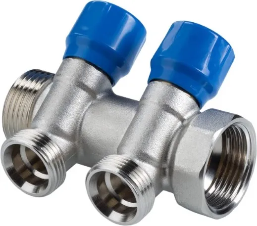 Коллектор регулирующий проходной 2 отвода 1"в/н x ¾"ек Valtec VTc.560.NE.060502 Коллектор регулирующий проходной 2 отвода 1"в/н x ¾"ек Valtec VTc.560.NE.060502, 3