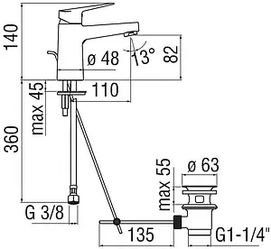 Смеситель для раковины Nobili Blues хром BS101118/1CR Смеситель для раковины Nobili Blues хром BS101118/1CR, 2