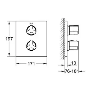 Термостат для 2 потребителей Grohe Allure хром 19446000 Термостат для 2 потребителей Grohe Allure хром 19446000, 2