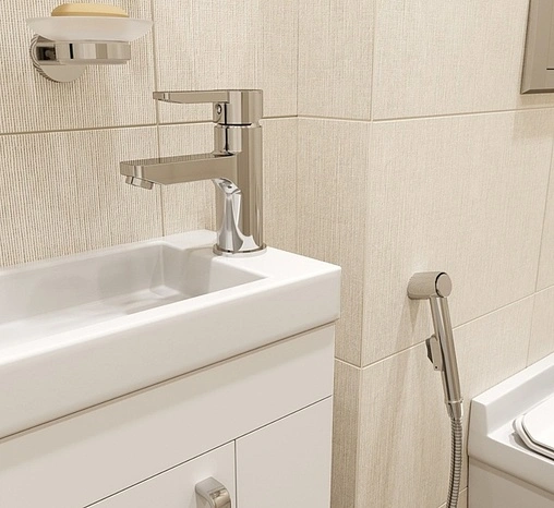 Смеситель для раковины с гигиеническим душем IDDIS Sena хром SENSB00i08