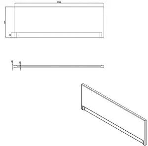 Панель для ванны фронтальная Cersanit Universal1 170 белый 63328 Панель для ванны фронтальная Cersanit Universal1 170 белый 63328, 2