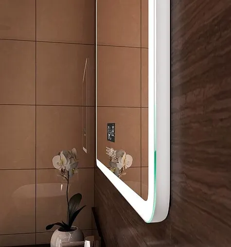 Зеркало с подсветкой Continent Demure Led 80x60 с музыкальным блоком, с подогревом (2 сенсорноеные кнопки) белый