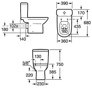 Чаша унитаза Roca Giralda белый 342466000, 2