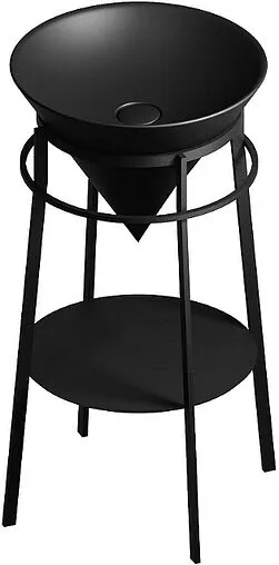 Консоль с умывальником напольная Kerama Marazzi Cono 44 чёрный матовый CO.44\BLK.M+CO.wbi.44\BLK.M