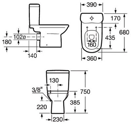 Чаша унитаза Roca Giralda белый 342466000