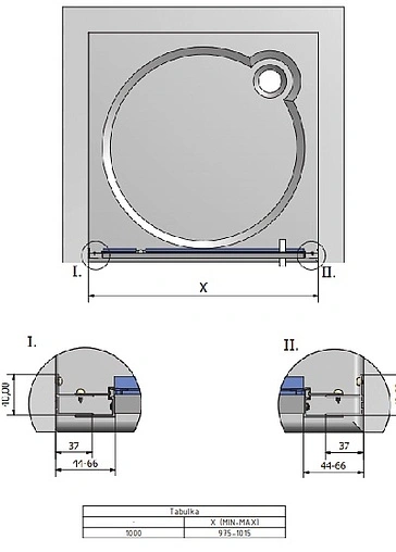 Дверь в нишу 1000мм прозрачное стекло Roltechnik Exclusive Line ECDO1N/1000 562-1000000-00-02