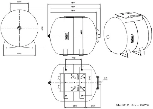 Гидроаккумулятор Reflex HW 60л 10 бар 7200330
