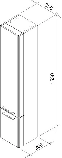 Шкаф-пенал подвесной Ravak Ring 30 L белый X000000771