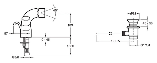 Смеситель для биде Jacob Delafon Talan хром E10088RU-CP Смеситель для биде Jacob Delafon Talan хром E10088RU-CP