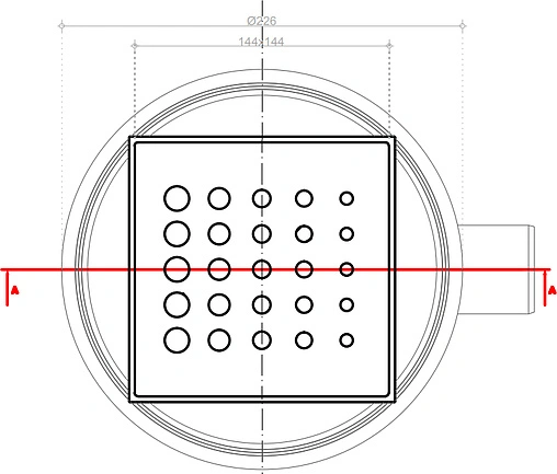 Трап горизонтальный Set Pestan Confluo Standart Drops 1 150x150мм 13000009