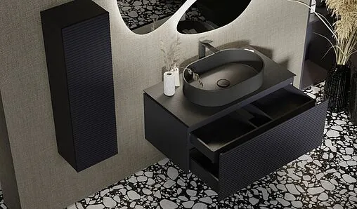 Тумба под умывальник подвесная Jorno Stone 100 антрацит Stn.01.100/P/A/JR