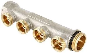 Коллектор распределительный проходной 4 отвода 1"в/н x ¾"ек Valtec VTc.500.NE.060504 Коллектор распределительный проходной 4 отвода 1"в/н x ¾"ек Valtec VTc.500.NE.060504, 1