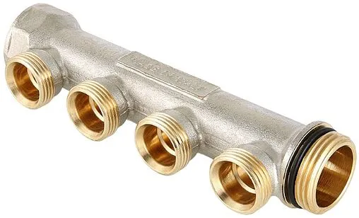 Коллектор распределительный проходной 4 отвода 1&quot;в/н x ¾&quot;ек Valtec VTc.500.NE.060504
