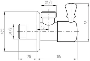 Кран шаровый угловой ½"н x ½"н золото Rav Slezak ROH001Z Кран шаровый угловой ½"н x ½"н золото Rav Slezak ROH001Z, 2