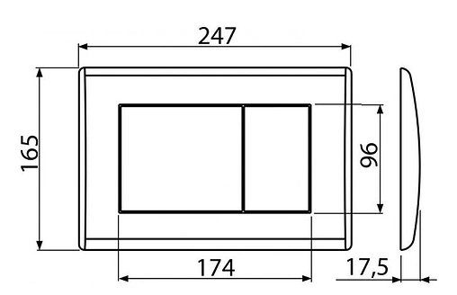 Клавиша смыва для унитаза AlcaPlast M272 хром матовый