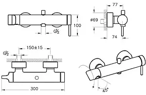 Смеситель для ванны VitrA Origin медь A4261926 Смеситель для ванны VitrA Origin медь A4261926, 2
