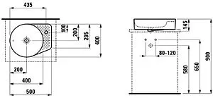 Раковина Laufen Val 50 белый 8.1228.1.000.109.1 Раковина Laufen Val 50 белый 8.1228.1.000.109.1, 2
