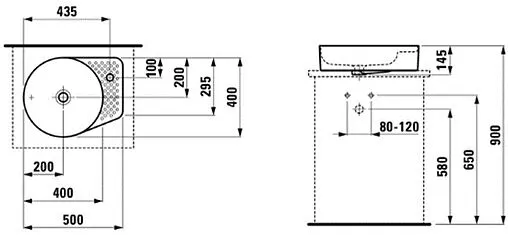 Раковина Laufen Val 50 белый 8.1228.1.000.109.1