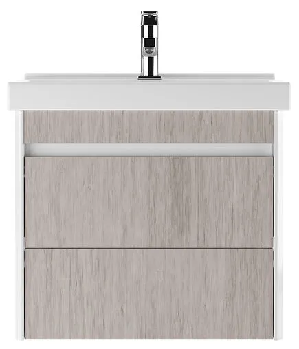Тумба под умывальник подвесная Домино Uno 60 дуб серый/белый DU1505T