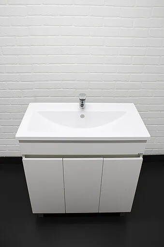 Тумба-умывальник напольный Айсберг Норма 80 белый DA1624T+1WH302251