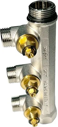 Коллектор регулирующий проходной 3 отвода ¾&quot;в/н x ½&quot;к Uni-fitt 410N3230