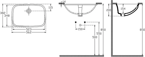 Раковина ISVEA Soluzione 56 белый 10SZ77056SV